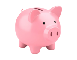 Pink Piggy Bank Isolated on Black Background png