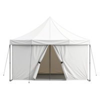 White Event Tent with Open Entrance on Black Background png