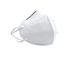 White N95 Face Mask on Black Background png