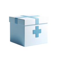First Aid Kit Box with Cross Symbol on Black Background png