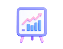 3D Render of Business Growth Chart Illustration png