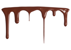 Dark chocolate dripping isolated on transparent background png