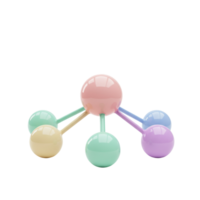 High-Gloss Sphere with Cylindrical Seafoam Node Connections, 3D View png
