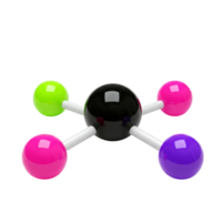 Glossy Molecular-Like Model in Seafoam Hues, 3D Rendering png