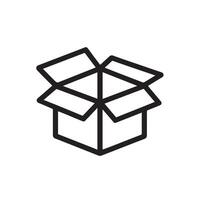 An open box icon on a white background vector