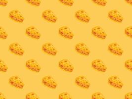 cheese pattern on yellow background vector