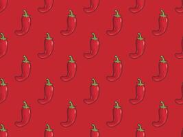 red chili peppers on a red background vector