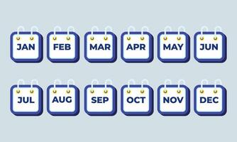 Full Year Calendar Display with Highlighted Months for Event Planning and Scheduling vector