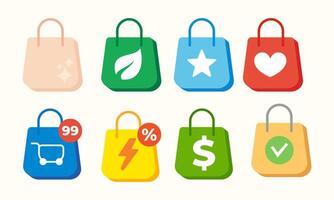Colorful Online Store Shopping Cart Elements for Digital Retail Applications vector