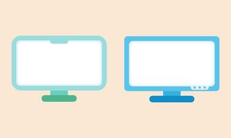 Dual Modern Desktop Monitors for Digital Workspace and Technology Concepts vector