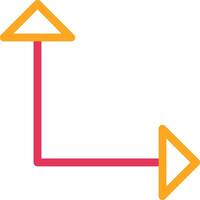 Down Chevron Line Two Color vector