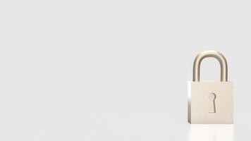 The Lock on white Background for Security concept 3d Rendering. photo