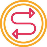 Two Directions Line Two Color vector