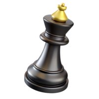 Elegant 3D Render of a Chess King Piece with Striking Gold Accent, on Transparant background png