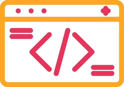 Coding red and yellow design vector