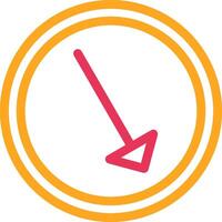 Right Down Line Two Color vector