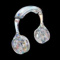 Abstract Prism Crystal headphone headset isolated Background 3d rendering photo