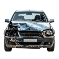 Damaged car with crumpled front and visible rust png