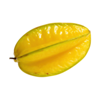 Starfruit with vibrant yellow color and glossy texture png