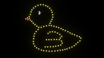 Neon Dot Duck Flashing on Black Background video