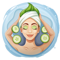 Head Towel and Cucumber Spa Concept png