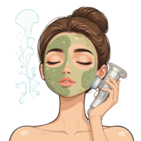 Facial Steaming With Skincare Routine png