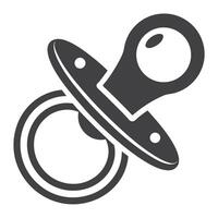 Gray Baby Pacifier Icon Isolated on White Background Simple Childcare Symbol 1 vector