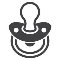 Gray Baby Pacifier Icon Isolated on White Background Simple Child Soother Symbol vector