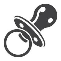 Gray Baby Pacifier Icon Isolated on White Background Simple Child Care Symbol vector
