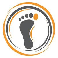 Gray Foot Print Icon Orange and Gray Circular Design Element vector