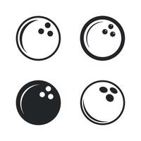 Four Bowling Ball Icons Black and White Variations vector