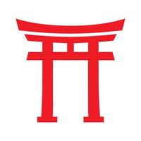 Red Japanese Torii Gate on White Background Simple Design 1 vector