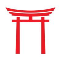 Red Torii Gate Japanese Shrine Symbol Isolated on White 1 vector