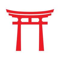 Red Torii Gate Japanese Shrine Symbol Isolated on White vector