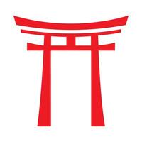 Red Japanese Torii Gate on White Background Simple Minimalist Design 1 vector