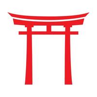 Red Torii Gate Japanese Shrine Symbol on White Background 1 vector