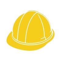 Solid Yellow Hard Hat Safety Helmet Construction Worker Icon Graphic Design Element vector