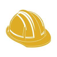 Golden Yellow Hard Hat Safety Helmet Construction Worker Icon Graphic Design Element vector