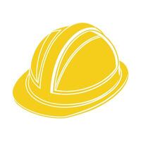 Yellow Hard Hat Safety Helmet Construction Worker Icon Graphic Design Element White Lines vector