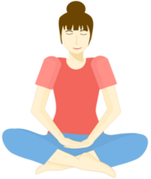 Woman is practicing meditation for inner calm and mental well-being png