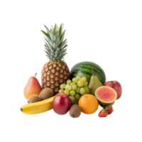 A Colorful Collection of Fresh Fruits Including Pineapple Watermelon Pears Grapes and More png