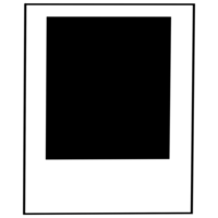 an empty polaroid photo frame on a transparent background png