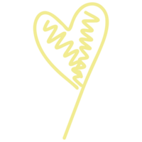 heart shape with a yellow line on transparent background png