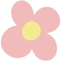 a pink flower with yellow center on a transparent background png