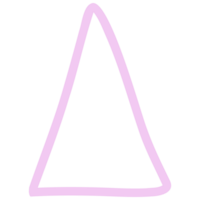 a triangle with a pink outline on a transparent background png