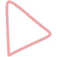 a pink triangle with a line through it png