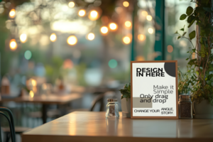 Cafe Table Menu Mockup with a Bright Background psd