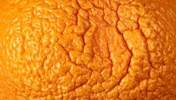 close-up macro of dried orange peel with cracked and wrinkled citrus skin surface, natural texture pattern for organic or abstract design photo