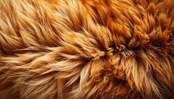 close up macro texture of short golden brown animal fur with directional pattern, soft fluffy hair background for pet, fabric or design concept photo