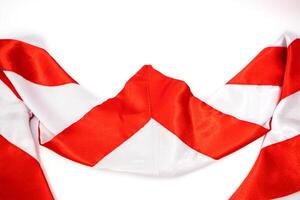 Striking Red and White Striped Fabric on a Clean White Background for Design Element photo